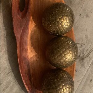 Beautiful Set of 3 Vintage Brass Decorative Balls!